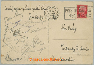 272971 - 1936 FOOTBALL / AC SPARTA PRAGUE / postcard sent redaktorem 