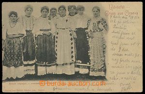 27314 - 1901 Orsova, Romanian krásky - women in costume, monochrome