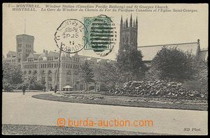 27327 - 1911 MONTREAL - čb, zaslaná do Čech jako tiskopis, známk