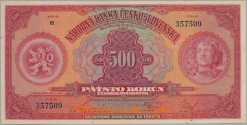 273289 - 1929 Ba.23c, 500Kč 1929, série H, perforace SPECIMEN; bezv