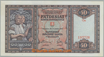 273377 - 1940 Ba.50, 50Ks 1940, série Oe, perforace SPECIMEN; bezvad