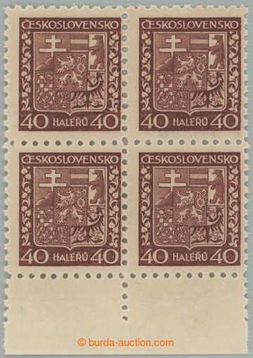 273471 - 1929 Pof.253x, Coat of arms 40h red-brown, the bottom margin
