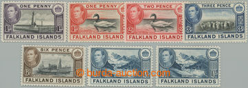 273495 - 1938-1950 SG.147a, 148a, 150a, 153a, 155a, 158a, 158b, selec