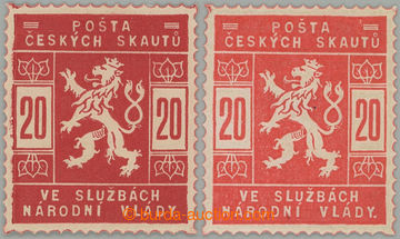273497 - 1918 Pof.SK2, SK2a, 20h světle červená a červená; po n�