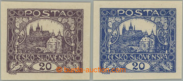 273505 -  ZT  2x zkusmý tisk hodnoty 20h ve fialové a modré barvě