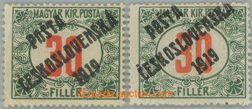 273522 -  Pof.139, Červené číslice 30f zelená / červená, 2ks, 