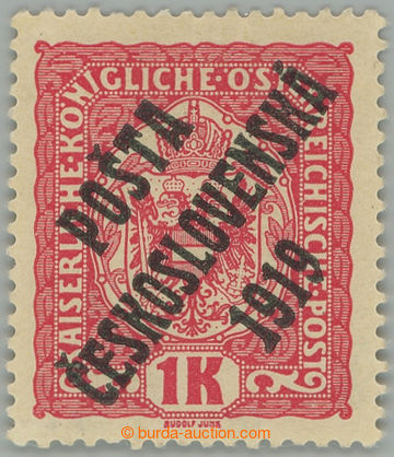 273523 -  Pof.47a, Znak 1K červená, černý přetisk I. typu; po n�
