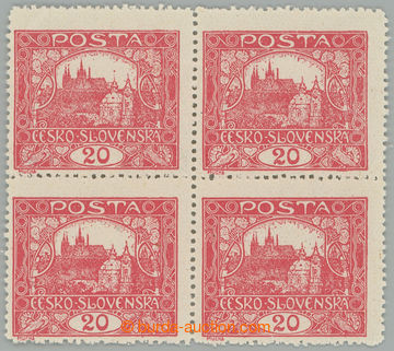 273539 -  Pof.9C STp, 20h karmínová, 4-blok s ŘZ 13 ¾ se spojený