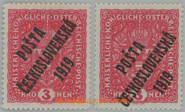 273558 -  Pof.49I, 2x Znak 3K světle červená, úzký formát, I. a