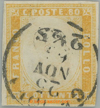 273584 - 1861 Sass.17C, Viktor Emanuell II. 80c giallo arancio, upot�