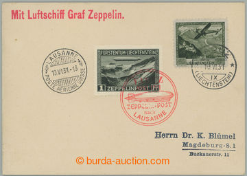 273585 - 1931 ZEPPELIN / FAHRT VADUZ-LAUSSANE, Let zaslaný lístek a