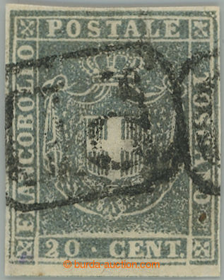 273590 - 1860 GOVERNO PROVVISORIO / Sass.20, Znak 20c azzurro; pěkn�