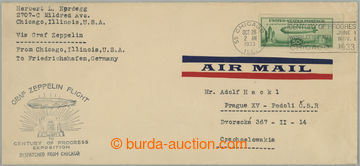 273591 - 1933 ZEPPELIN / CHICAGOFAHRT 1933 / Let dopis vyfr. zeppelin
