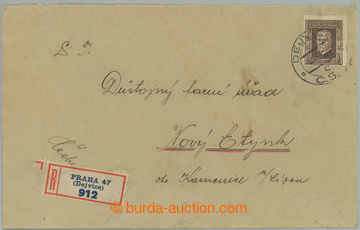 273595 - 1931 R-dopis zaslaný v tuzemsku, vyfr. zn. TGM 3Kč hnědá