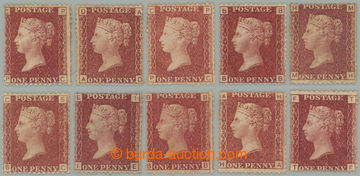 273672 - 1864-1879 SG.43, PENNY RED (rose-red), sestava 10 neupotřeb
