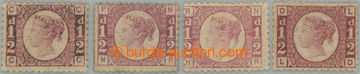273680 - 1870-1879 SG.48, ½P rose-red, sestava 4 neupotřebených zn