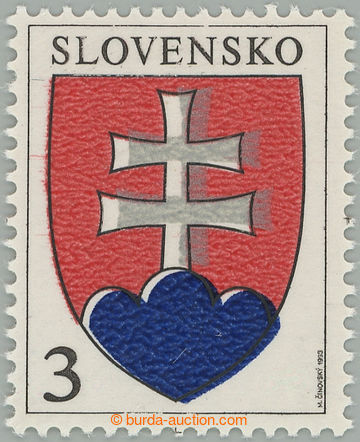 273701 - 1993 Zber.2 VV, Státní znak 3Sk, s výrazným posunem tisk