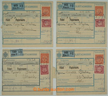 273704 - 1917 Pof. č. 84, 4ks větších dílů dobírkových pošto