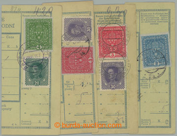 273708 - 1918-1919 VÝPLATNÍ - VELKÝ FORMÁT / sestava 4ks ústři�