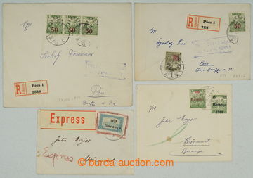 273713 - 1920 BARANYA / sestava 4ks dopisů vyfr. přetiskovými zn.,