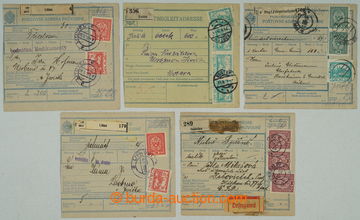 273716 - 1919 sestava 5ks větších částí poštovních průvodek 