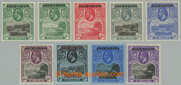273737 - 1922 SG.1-9, Jiří V. Sv. Helena ½P - 1Sh s přetiskem ASC