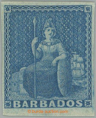 273757 - 1852-1855 SG.3, Sedící Britannia (1d) modrá, namodralý p