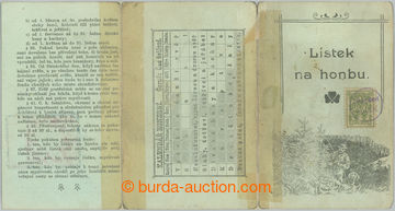 273758 - 1909 Lístek na honbu / vydaný v roce 1909 v Jičíně, vyl