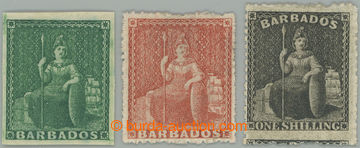 273764 - 1855-1870 SESTAVA / 3 neupotřebených zn. Sedící Britanni