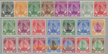273781 - 1949-1955 SG.90-110, Sultán Hisamuddin - Palmy 1c - $5, kom