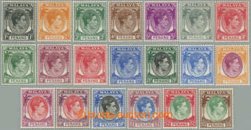 273783 - 1949-1952 SG.3-22, Jiří VI. - Palmy 1c - $5, kompletní dl