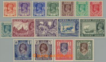 273800 - 1938-1940 SG.18b-33, Jiří VI. - Motivy 1P-10Rs; téměř k