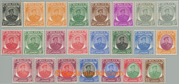 273832 - 1949-1958 SG.133-147, Sultán Ismail 1c - £5; kompletní dl