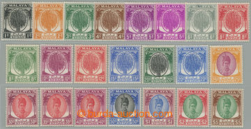 273833 - 1950-1955 SG.76-90, Sultán Badlishah 1c - $5; kompletní dl