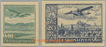 273840 - 1930 ZT  hodnoty 50h zelená a 20Kč šedomodrá, sestava 2k