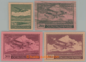 273843 - 1930 ZT  sestava 4ks zkusmých tisků hodnoty 50h, 2Kč a 2x