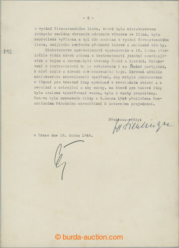 273875 - 1946 FIERLINGER Zdeněk (1891–1976), předseda čs. vlády