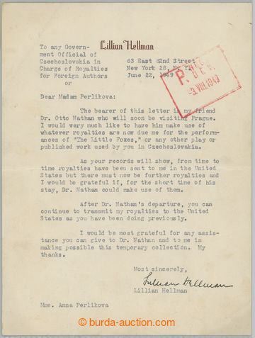 273883 - 1949 HELLMAN Lillian Florence (1905-1984), americká spisova