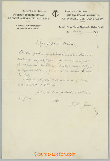 273892 - 1927 JELÍNEK Hanuš (1878-1944), český básník, esejista