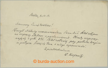 273899 - 1913 KORFANTY Wojciech (1873-1939), významný polský slezs