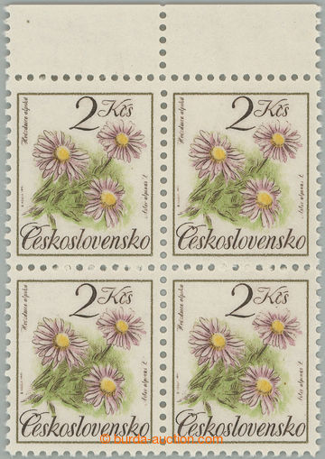 273915 - 1991 Pof.2991 ORZ, Květena 2Kčs, horní krajový 4-blok s 