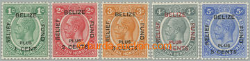 273923 - 1932 SG.138-142, Jiří V. 1c+1c - 5c+5c s přítiskem BELIZ