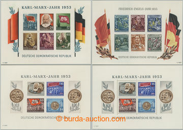 273936 - 1953-1955 ARŠÍKY / sestava 4 aršíků Marx a Engels, Mi.B