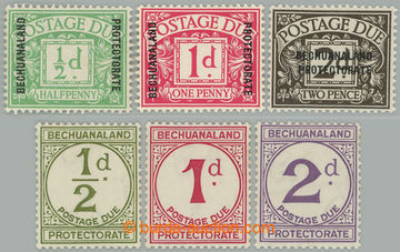 273937 - 1926-1958 SG.D1-D3, D4-D6, přetiskové Doplatní ½P-2P + D