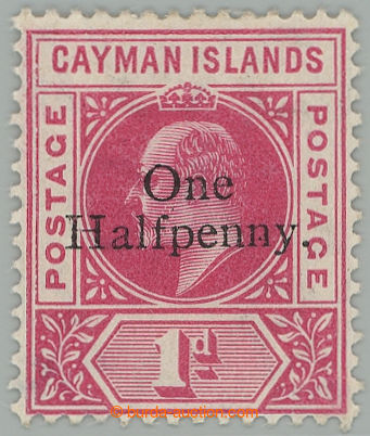 273975 - 1907 SG.17, přetisková Edvard VII. ½P/1P karmínová, př