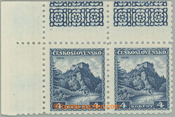 274008 - 1932 Pof.266KH, Orlík 4Kč modrá, levá horní rohová vod