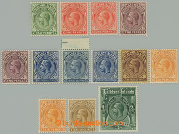 274019 - 1921-1928 SG.73-80, George V. ½P - 3Sh with wmk Mult Script