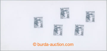 274081 - 2000 ZT Zber.203, Bardejov 0,50Sk, 5x zkusmý otisk rytiny v