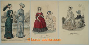 274117 - 1838-1885 PAŘÍŽSKÁ MÓDA / 47ks kolorovaných rytin nebo