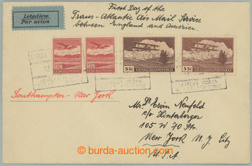 274124 - 1938 BRATISLAVA - NEW YORK / Let-dopis do USA, vyfr. leteck�